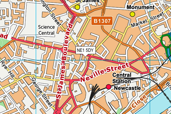NE1 5DY map - OS VectorMap District (Ordnance Survey)