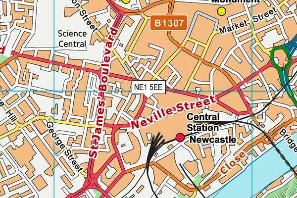NE1 5EE map - OS VectorMap District (Ordnance Survey)