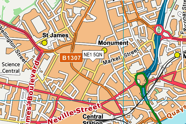 NE1 5QN map - OS VectorMap District (Ordnance Survey)