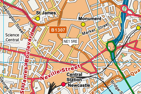 NE1 5RE map - OS VectorMap District (Ordnance Survey)