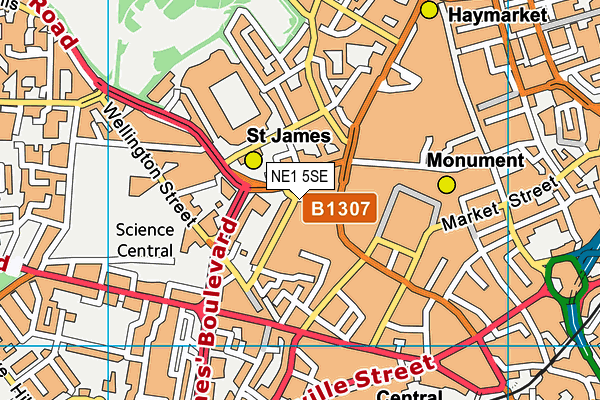 NE1 5SE map - OS VectorMap District (Ordnance Survey)