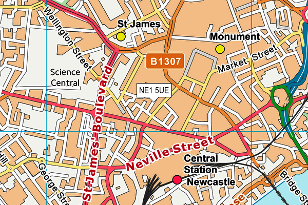 NE1 5UE map - OS VectorMap District (Ordnance Survey)