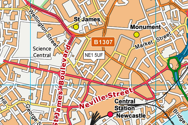 NE1 5UF map - OS VectorMap District (Ordnance Survey)