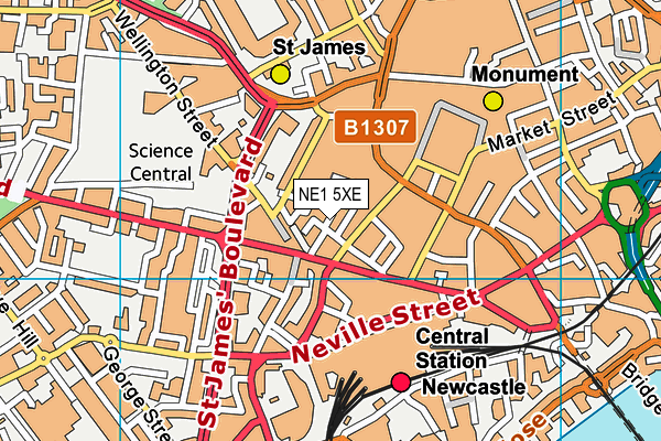 NE1 5XE map - OS VectorMap District (Ordnance Survey)