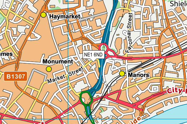 NE1 6ND map - OS VectorMap District (Ordnance Survey)