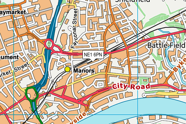 NE1 6PN map - OS VectorMap District (Ordnance Survey)