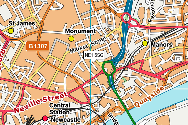 NE1 6SG map - OS VectorMap District (Ordnance Survey)