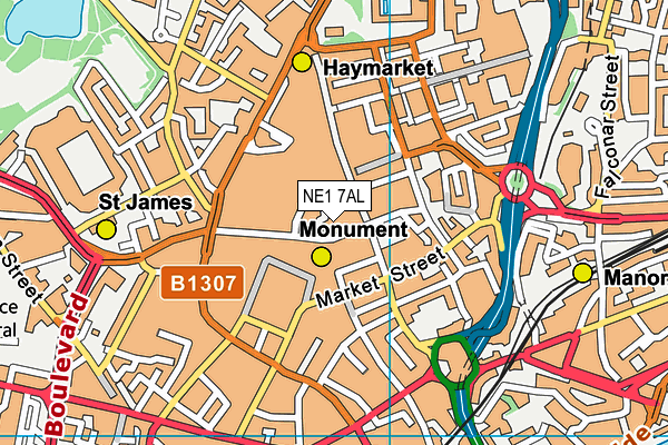 NE1 7AL map - OS VectorMap District (Ordnance Survey)