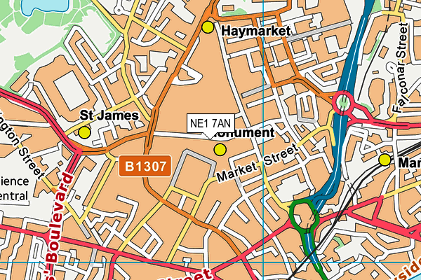 NE1 7AN map - OS VectorMap District (Ordnance Survey)