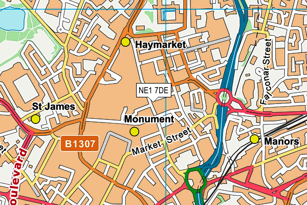 NE1 7DE map - OS VectorMap District (Ordnance Survey)