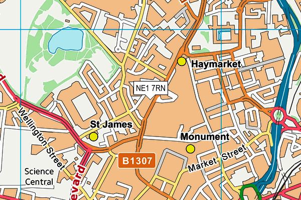 NE1 7RN map - OS VectorMap District (Ordnance Survey)
