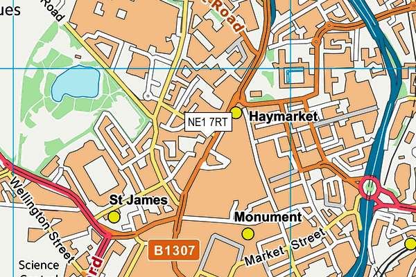 NE1 7RT map - OS VectorMap District (Ordnance Survey)