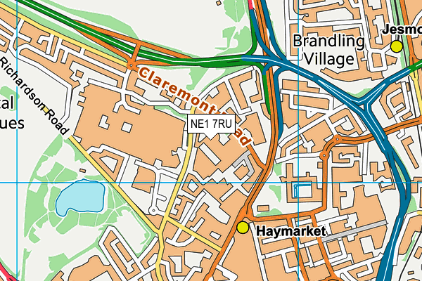 University of Newcastle Upon Tyne map (NE1 7RU) - OS VectorMap District (Ordnance Survey)