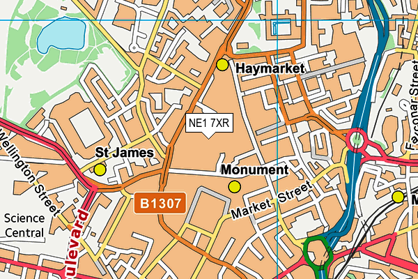 NE1 7XR map - OS VectorMap District (Ordnance Survey)