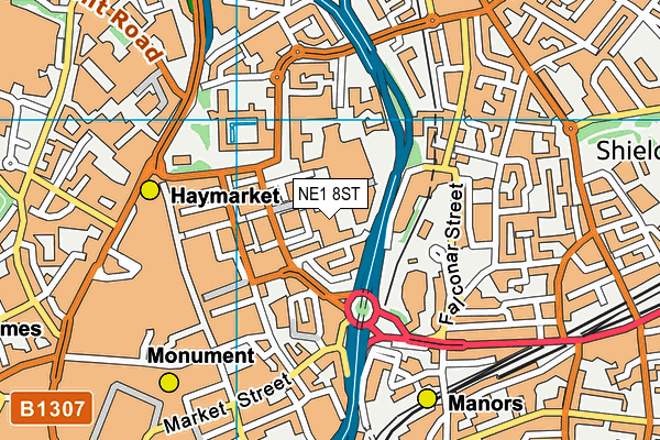 Northumbria University (Sport Central) map (NE1 8ST) - OS VectorMap District (Ordnance Survey)