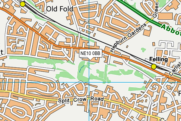 NE10 0BB map - OS VectorMap District (Ordnance Survey)