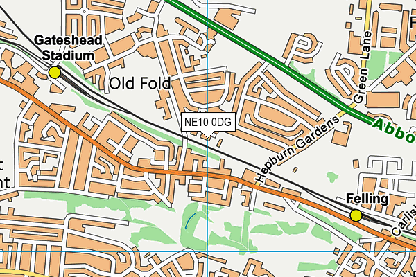 NE10 0DG map - OS VectorMap District (Ordnance Survey)