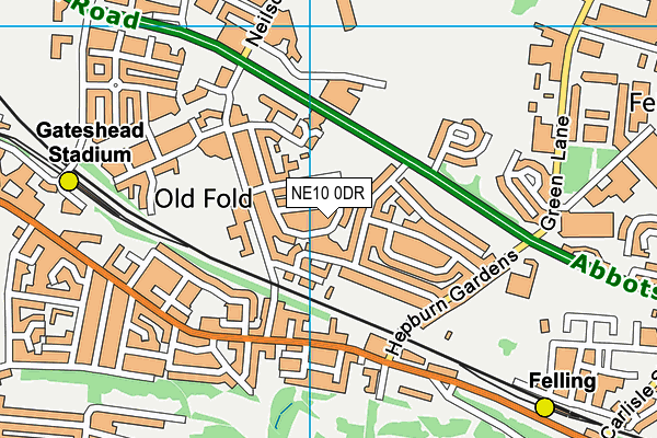 NE10 0DR map - OS VectorMap District (Ordnance Survey)