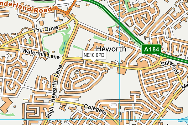 Heworth Leisure Centre map (NE10 0PD) - OS VectorMap District (Ordnance Survey)