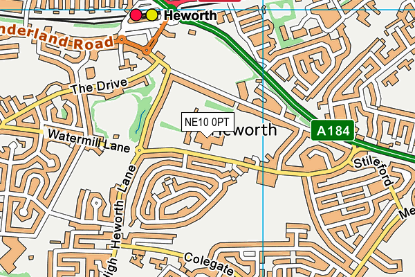 Heworth Grange School map (NE10 0PT) - OS VectorMap District (Ordnance Survey)