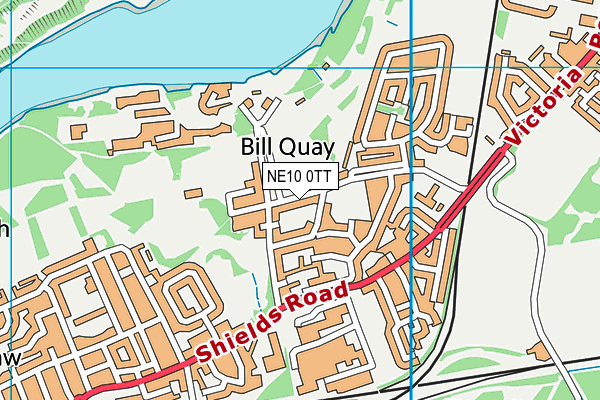 Bill Quay Albion Cricket Club map (NE10 0TT) - OS VectorMap District (Ordnance Survey)