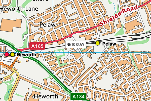 NE10 0UW map - OS VectorMap District (Ordnance Survey)