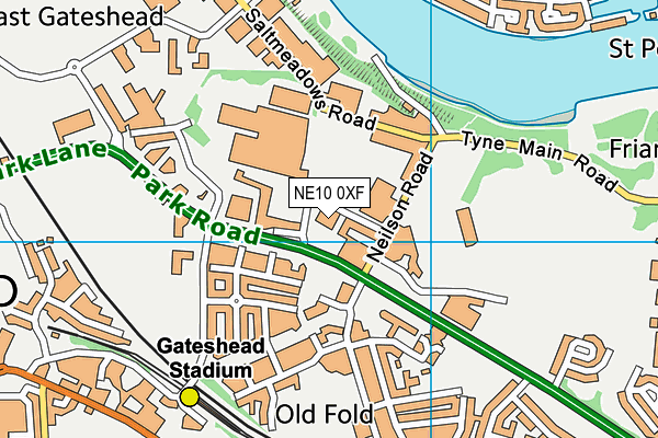 NE10 0XF map - OS VectorMap District (Ordnance Survey)
