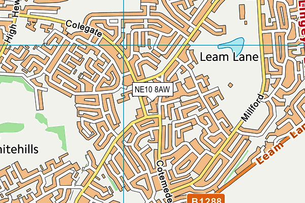 NE10 8AW map - OS VectorMap District (Ordnance Survey)