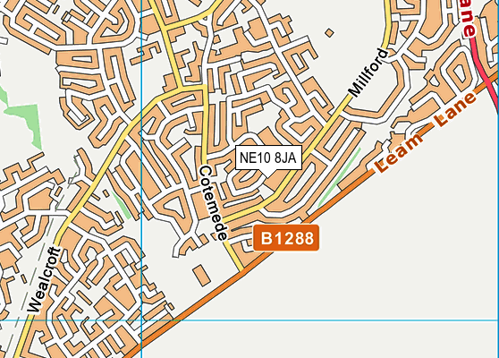 NE10 8JA map - OS VectorMap District (Ordnance Survey)