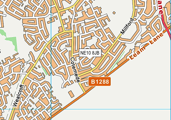 NE10 8JB map - OS VectorMap District (Ordnance Survey)