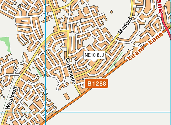 NE10 8JJ map - OS VectorMap District (Ordnance Survey)