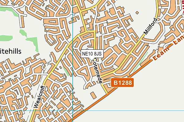 NE10 8JS map - OS VectorMap District (Ordnance Survey)