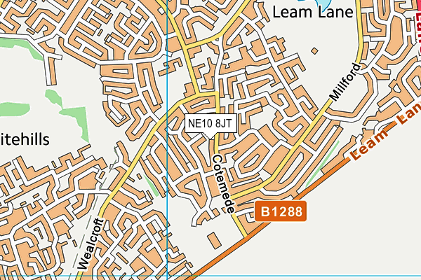 NE10 8JT map - OS VectorMap District (Ordnance Survey)