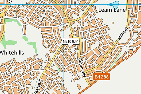 NE10 8JY map - OS VectorMap District (Ordnance Survey)