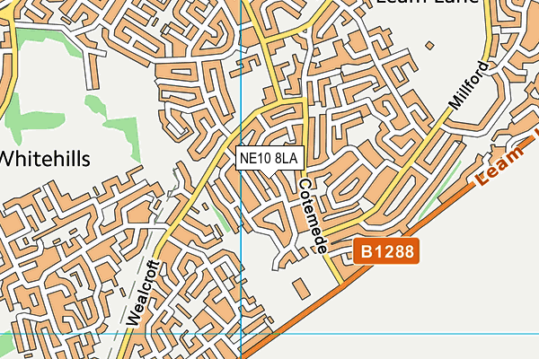 NE10 8LA map - OS VectorMap District (Ordnance Survey)