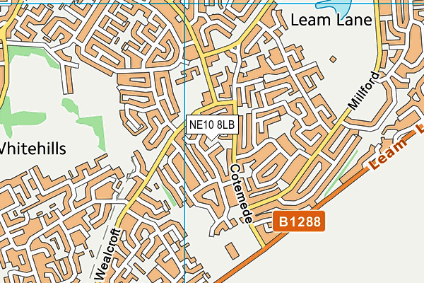 NE10 8LB map - OS VectorMap District (Ordnance Survey)