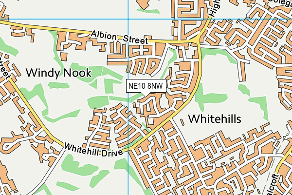 NE10 8NW map - OS VectorMap District (Ordnance Survey)