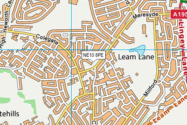 NE10 8PE map - OS VectorMap District (Ordnance Survey)