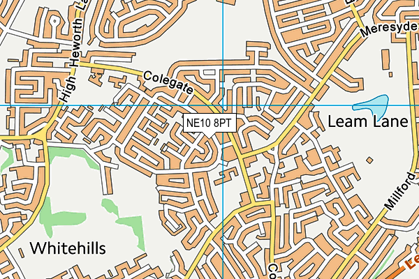 NE10 8PT map - OS VectorMap District (Ordnance Survey)