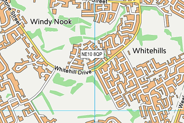 NE10 8QP map - OS VectorMap District (Ordnance Survey)