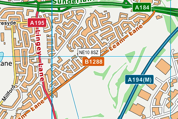 NE10 8SZ map - OS VectorMap District (Ordnance Survey)
