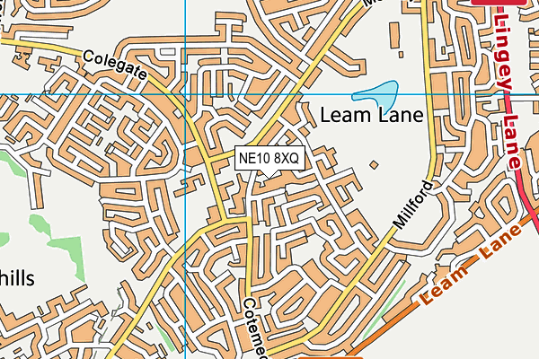 NE10 8XQ map - OS VectorMap District (Ordnance Survey)