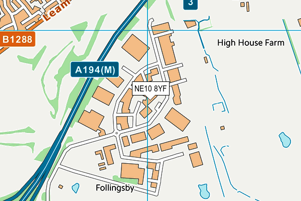NE10 8YF map - OS VectorMap District (Ordnance Survey)