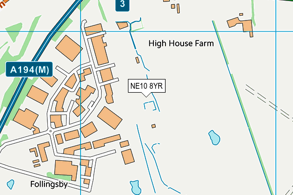 NE10 8YR map - OS VectorMap District (Ordnance Survey)