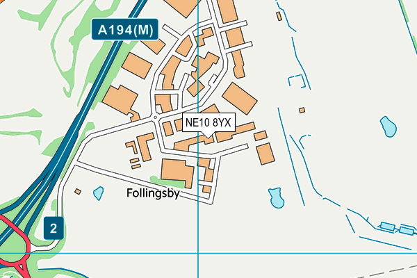 NE10 8YX map - OS VectorMap District (Ordnance Survey)