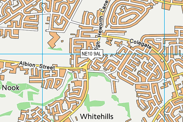 NE10 9AL map - OS VectorMap District (Ordnance Survey)