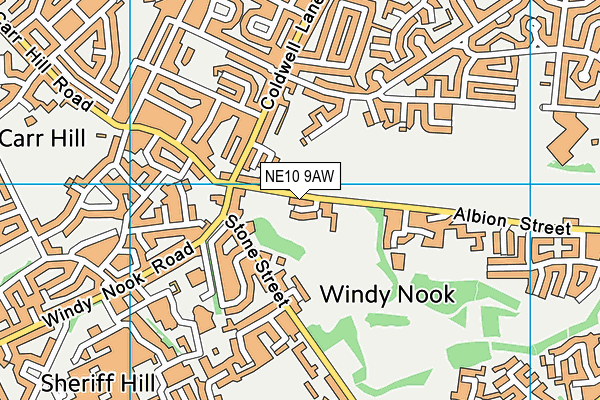 NE10 9AW map - OS VectorMap District (Ordnance Survey)