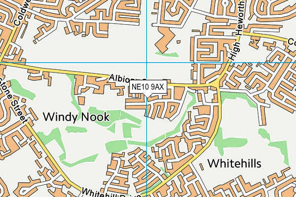 NE10 9AX map - OS VectorMap District (Ordnance Survey)