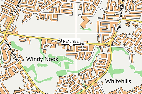NE10 9BE map - OS VectorMap District (Ordnance Survey)