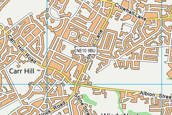 NE10 9BU map - OS VectorMap District (Ordnance Survey)
